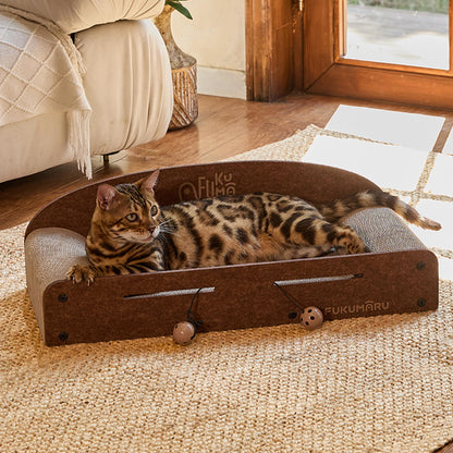 FUKUMARU Cama Rascadora para Gatos de 26 Pulgadas (Caramelo)