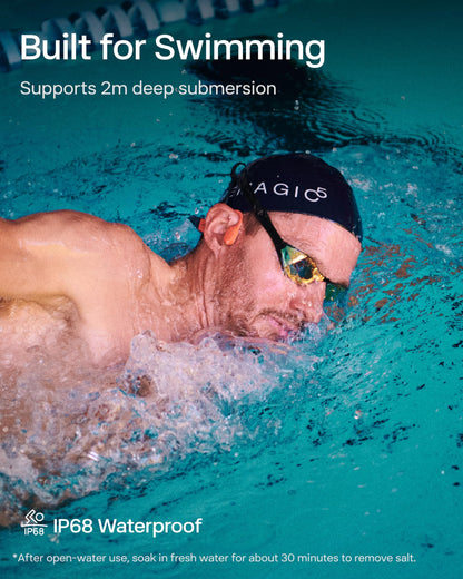 SHOKZ Auriculares Deportivos de Conducción Ósea OpenSwim Pro (Rojo)