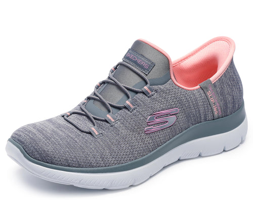Skechers Women's Summits - Everyday Set Hands Free Slip-ins Sneakers, Gray/Coral