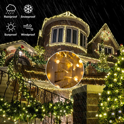 LIGHTSHARE 1000LED 328FT String Lights Warm White, 8 Modes 30V Plug in Fairy Lights with Remote Control for Home Garden Yard Christmas Wedding Holiday Party Thanksgiving (1pc Transparent Wire)